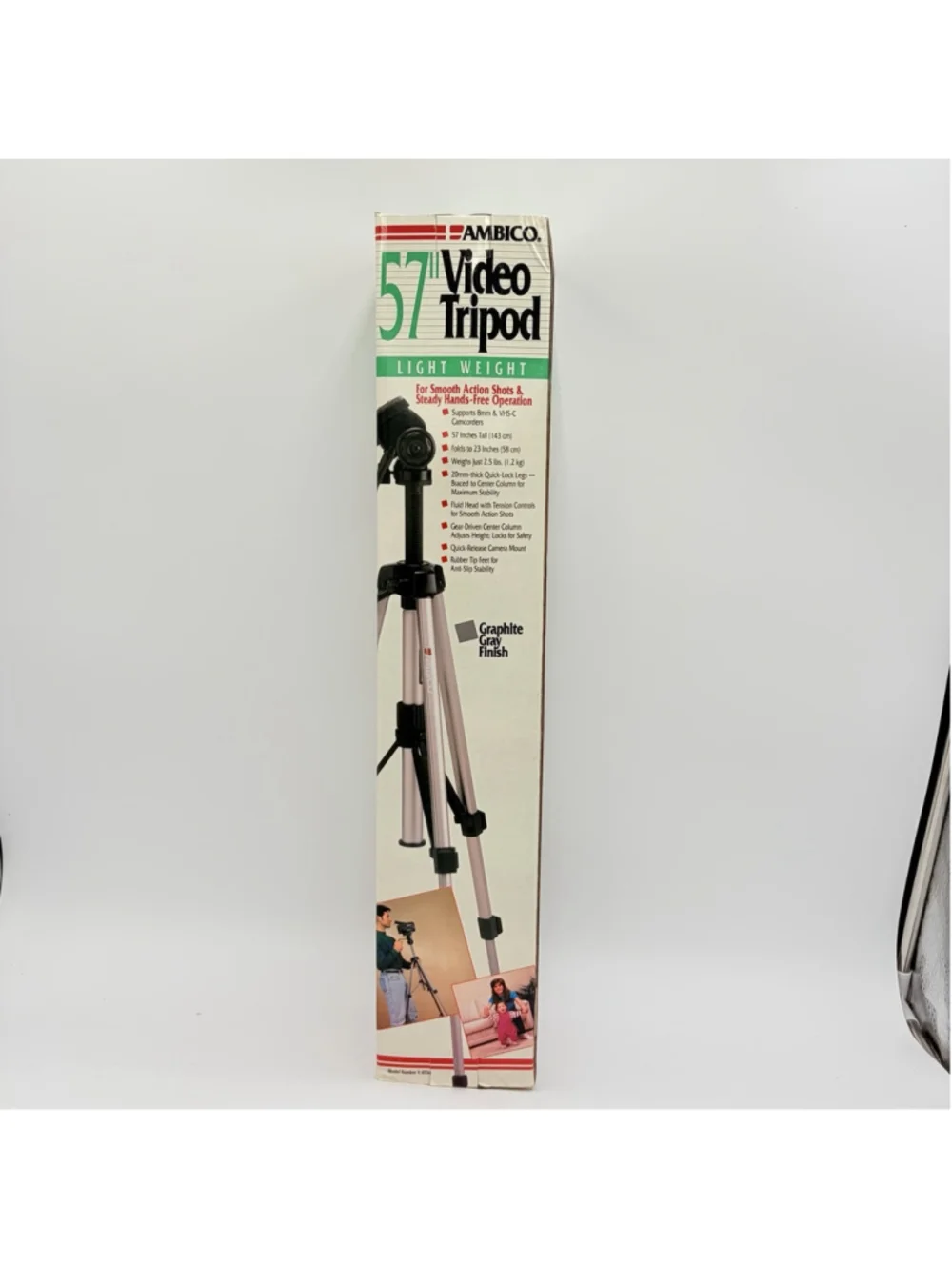 AMBICO V-0598 Camcorder Kit 57” TRIPOD V-0554 Carry Bag NEW Sealed